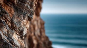 Ancient And Imposing Layers On A Majestic Cliff Face photo