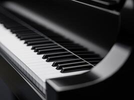 Elegant side angle of piano keys in soft light photo