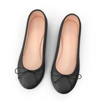 Elegant Black Ballet Flats Womens Fashion Footwear, 3d, white background photo