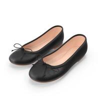 Classic Black Ballet Flats Elegant Footwear for Women, 3d, white background photo