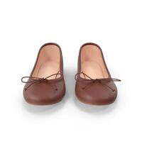 Brown Leather Ballet Flats Elegant Footwear Photography, 3d, white background photo