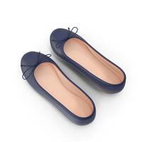 Navy Blue Ballerina Flats Elegant Womens Footwear, 3d, white background photo