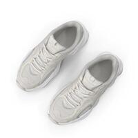 Stylish Perforated Sneakers Minimalist Athletic Footwear, 3d, white background photo
