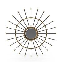 Circular Metal Sunburst Design Element Perfect for Crafts Decor, 3d, white background photo