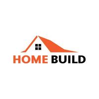 Home Build logo in orange color vector