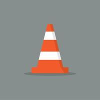 Traffic cone illustration flat design vector