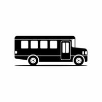school bus silhouette isolated on white background vector