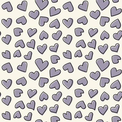 A pattern of hearts in purple and white