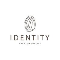 fingerprint logo an elegant line concept identity, for product brand, businesses or template illustration vector