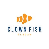 clown fish logo with minimalist concept ocean aquarium fish nemo ornamental templet icon illustration symbol vector