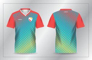 pattern abstract orange yellow and turquoise sport jersey for football and soccer shirt template vector