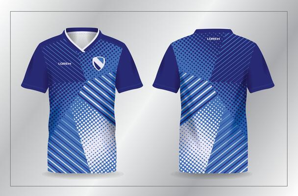 abstract blue lines background pattern for sport jersey football and soccer shirt template