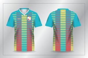 abstract background orange yellow and turquoise sport jersey for football and soccer shirt template vector