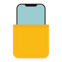Illustration design handphone in pocket vector