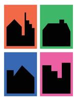 Design template poster building bauhaus vector