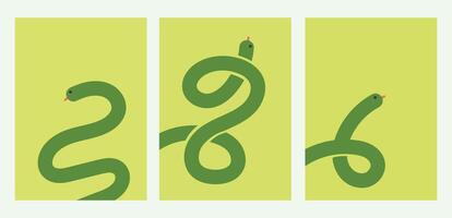 Design template little snake poster vector