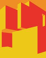 Design building bauhaus with perspective view vector
