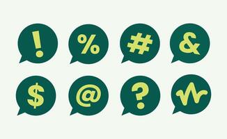 Design set bubble chat with sign symbol vector