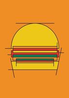 Design burger line perspective create build vector