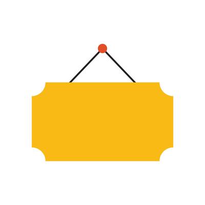 Illustration design template sign board hanging