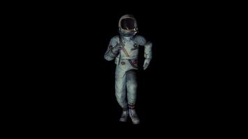 Vintage Astronaut Running Front View video