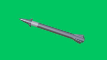 3D Rendered Missile Launching and Spinning on Green Screen video