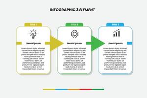 Infographic design business template with 3 steps, options Can be used for workflow diagram, info chart, web design and presentation. vector