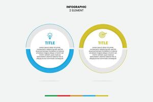 Two-element circular infographic for business, data, or presentation use. Clean, modern, and fully editable vector