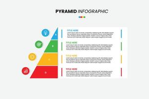 pyramid infographic template with four steps vector