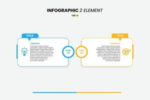 Infographic design business template with 2 steps, options Can be used for workflow diagram, info chart, web design and presentation vector