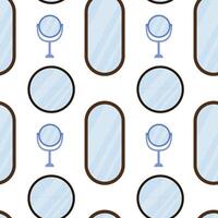 Decorative pattern featuring various mirror shapes on a white background vector