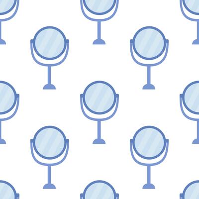 Decorative pattern of blue mirrors on a white background for modern interior design1