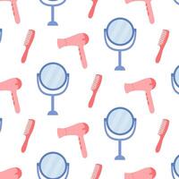 Colorful hair tools pattern wallpaper vector