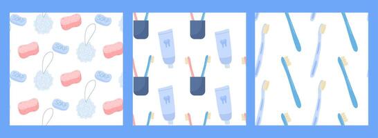 colorful bathroom items pattern vector