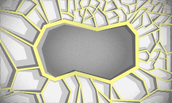 Pop art comic book style stone torn exploding, Broken stone. Abstract cartoon explosion background with space for text for poster, flyer, banner event vector