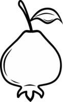 Line Guava on a white background vector