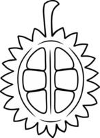 Line illustration of a durian isolated vector