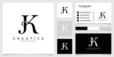 Initial JK Logo Design template . vector