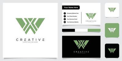 Creative W Letter Typography Logo Design with business card design vector
