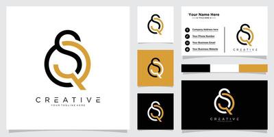 QS or SQ initial letter logo design template. vector