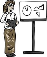 Woman Presenting with Charts vector