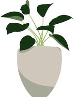 Lush Green Plant in Elegant Pot vector