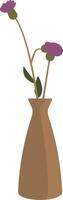 Purple Flowers in a Brown Vase vector