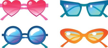 Summer Sunglasses Colorful Set vector