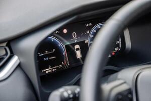 Car panel, dashboard design element, elegant and simple style. Car design concept photo