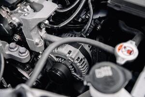 Top view of a car engine. photo
