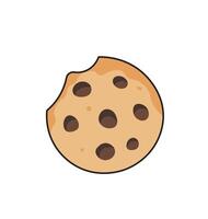 Bitten Chocolate Chip Cookie IllustrationBitten Chocolate Chip Cookie Illustration. vector