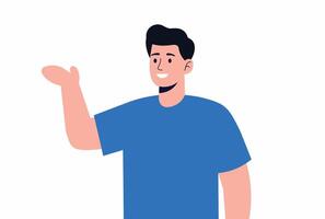 Man Presenting or Explaining Gesture illustration. vector