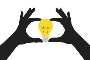Hands Framing Light Bulb for Creative Idea illustration. vector