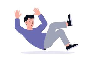 Happy Man Floating Playfully Illustration vector